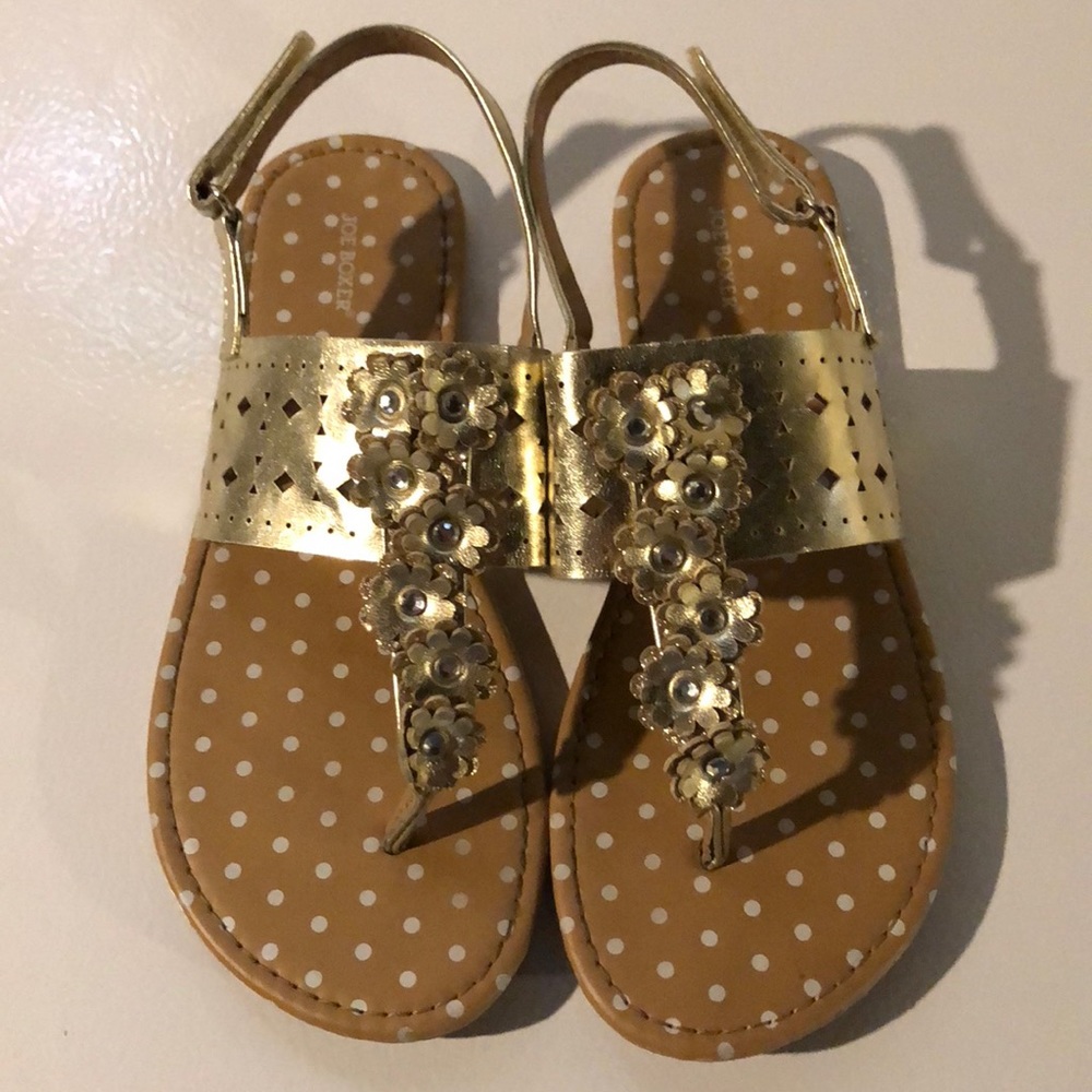 Girls gold Joe Boxer sandals size 3